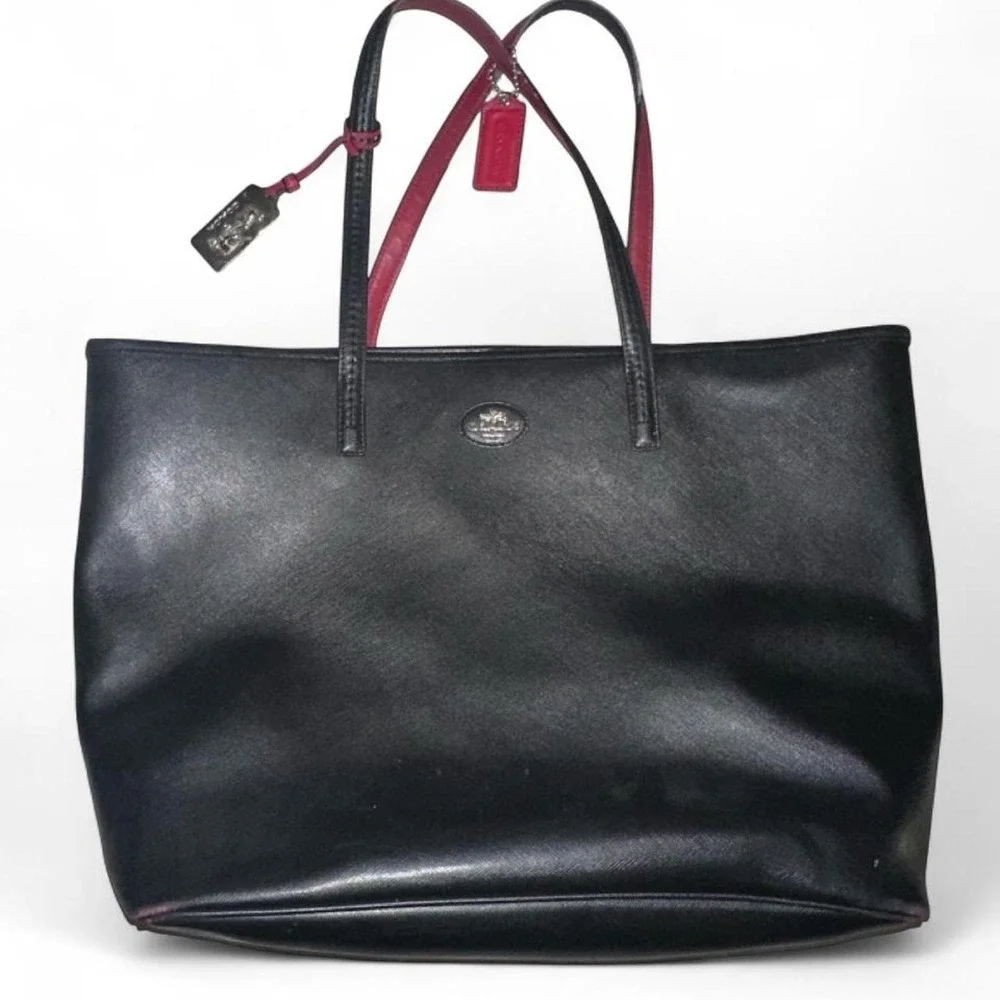 Coach Black Leather City Tote